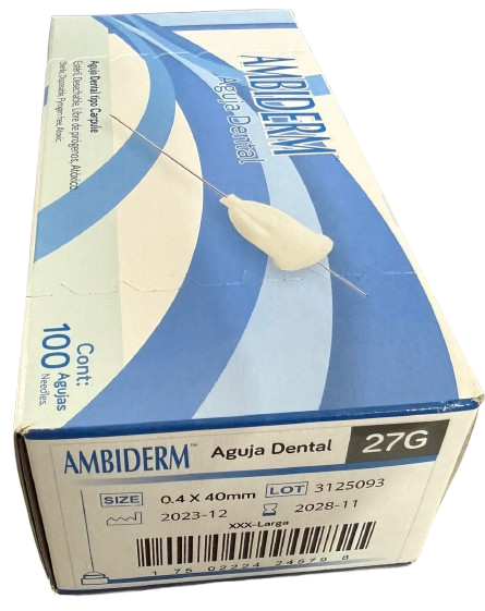 AGUJA DENTAL LARGA 27G C/100 PZAS AMBIDERM