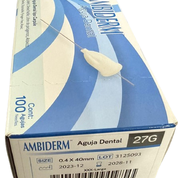 AGUJA DENTAL LARGA 27G C/100 PZAS AMBIDERM