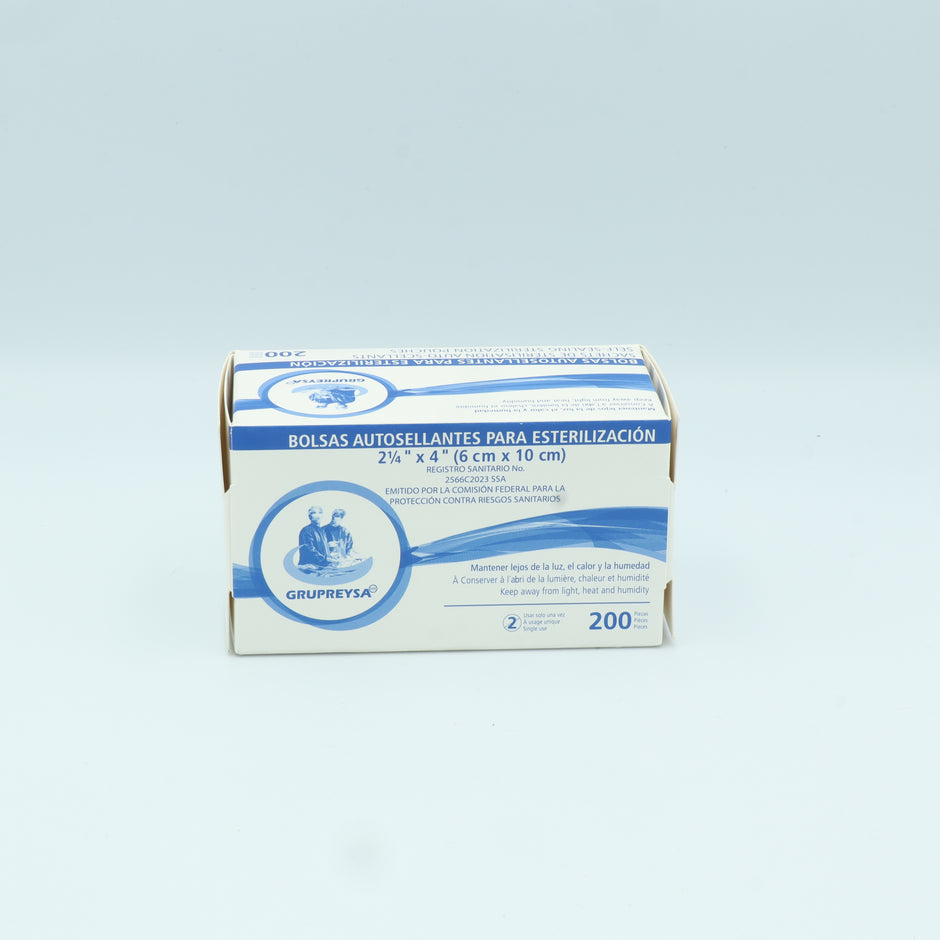 BOLSA P/ESTERILIZAR 6X10 CM C/200 PZAS REYSA