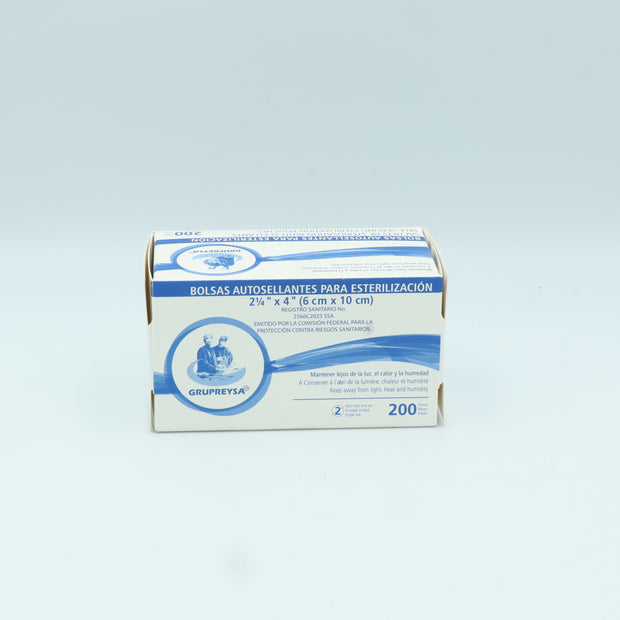 BOLSA P/ESTERILIZAR 6X10 CM C/200 PZAS REYSA