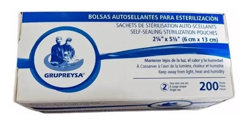 BOLSA P/ESTERILIZAR 6X13 CM C/200 PZAS REYSA