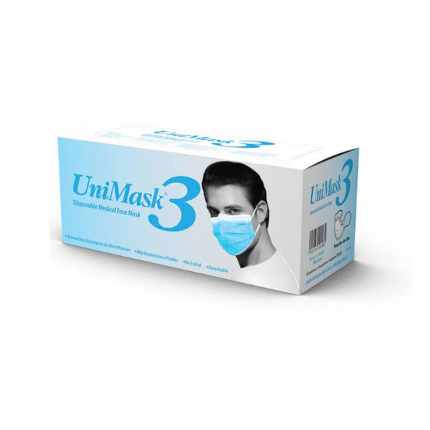 CUBREBOCA UNIMASK AZUL C/50 PZAS
