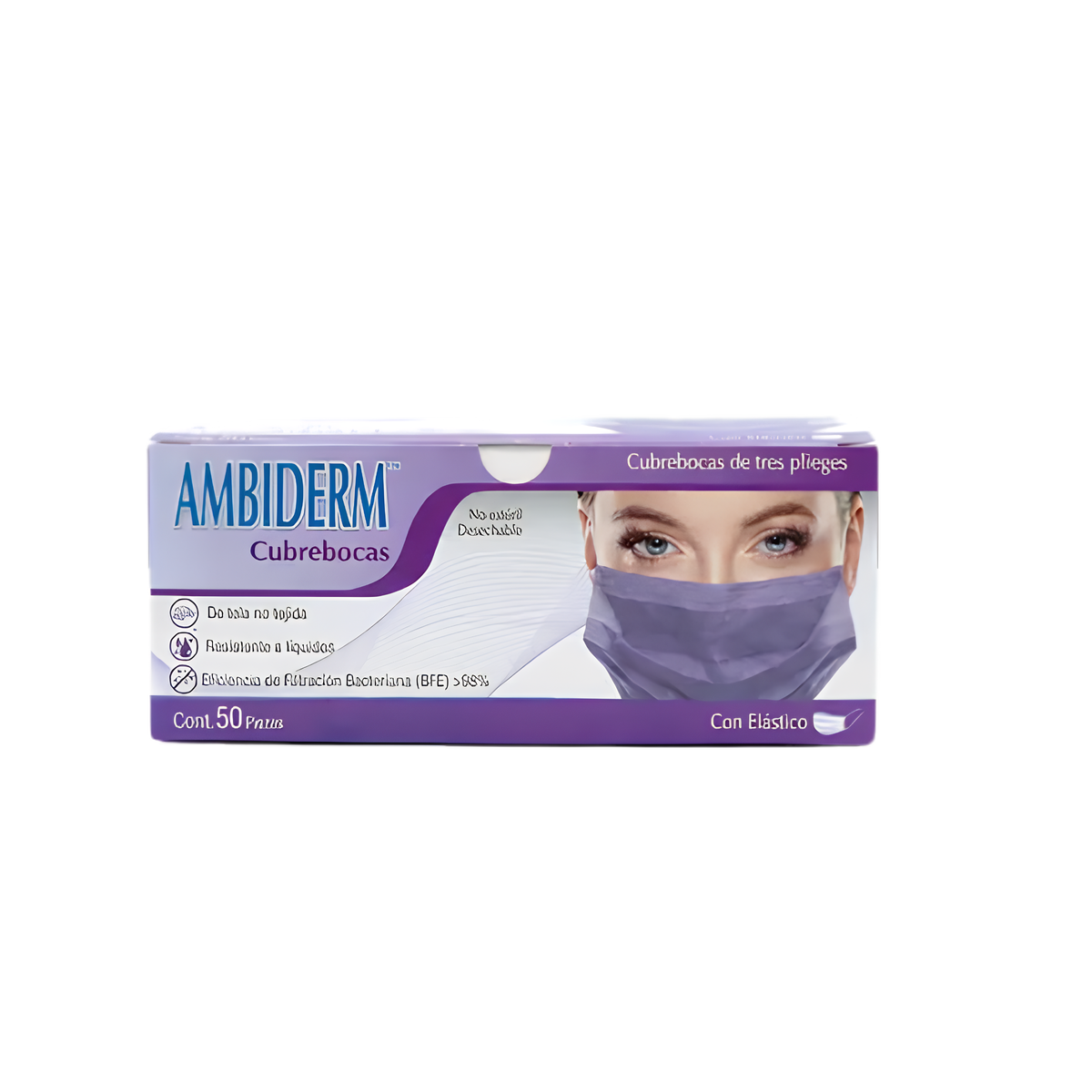 CUBREBOCA AMBIDERM VIOLETA C/50 PZAS