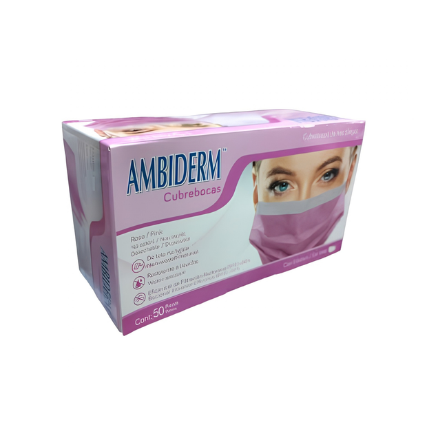 CUBREBOCA AMBIDERM ROSA C/50 PZAS