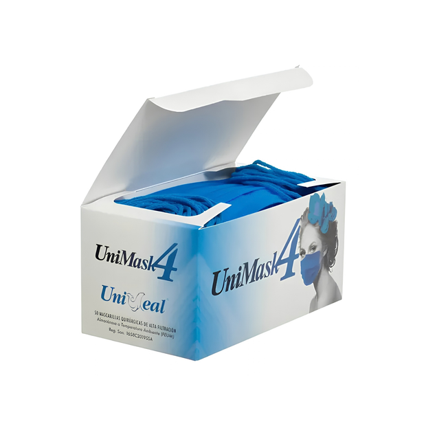CUBREBOCA UNIMASK AZUL COBALTO C/50 PZAS