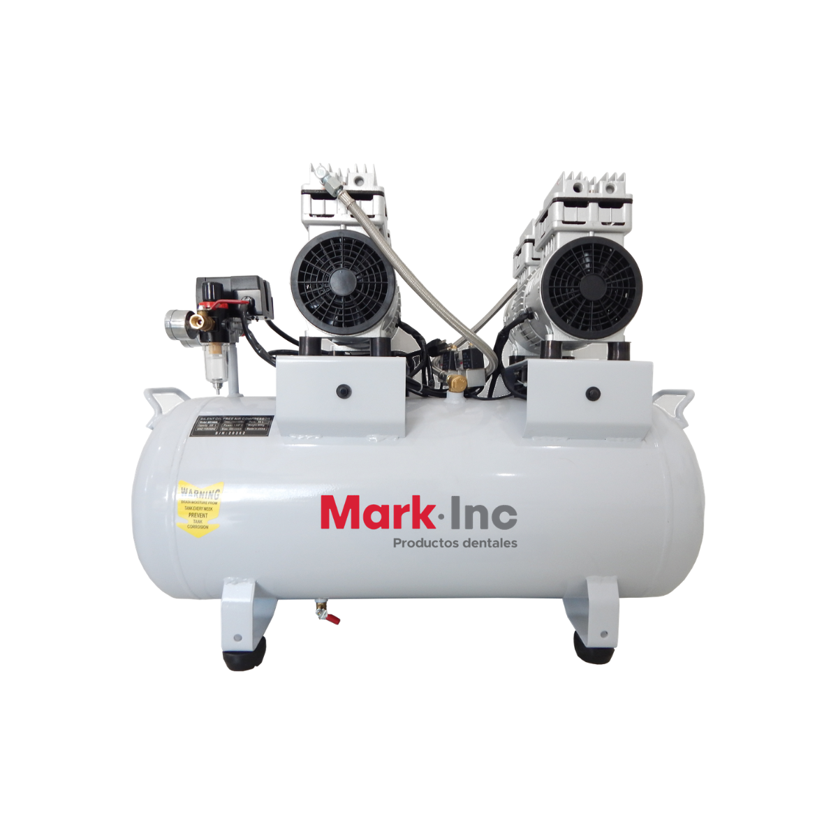 COMPRESOR 2 HP LIBRE DE ACEITE 70 L. MARK INC