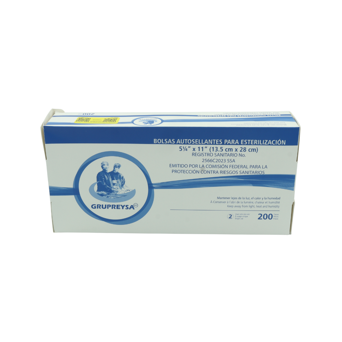 BOLSA P/ESTERILIZAR 13.5X28 CM C/200 PZAS REYSA