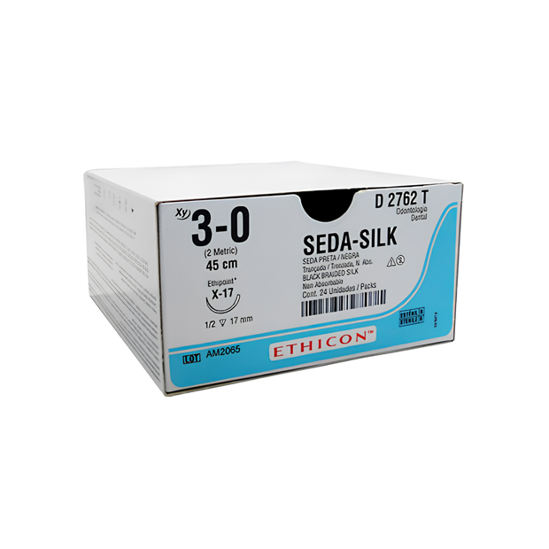 SUTURA SEDA SILK 3-0 X-17 C/24 PZAS ETHICON