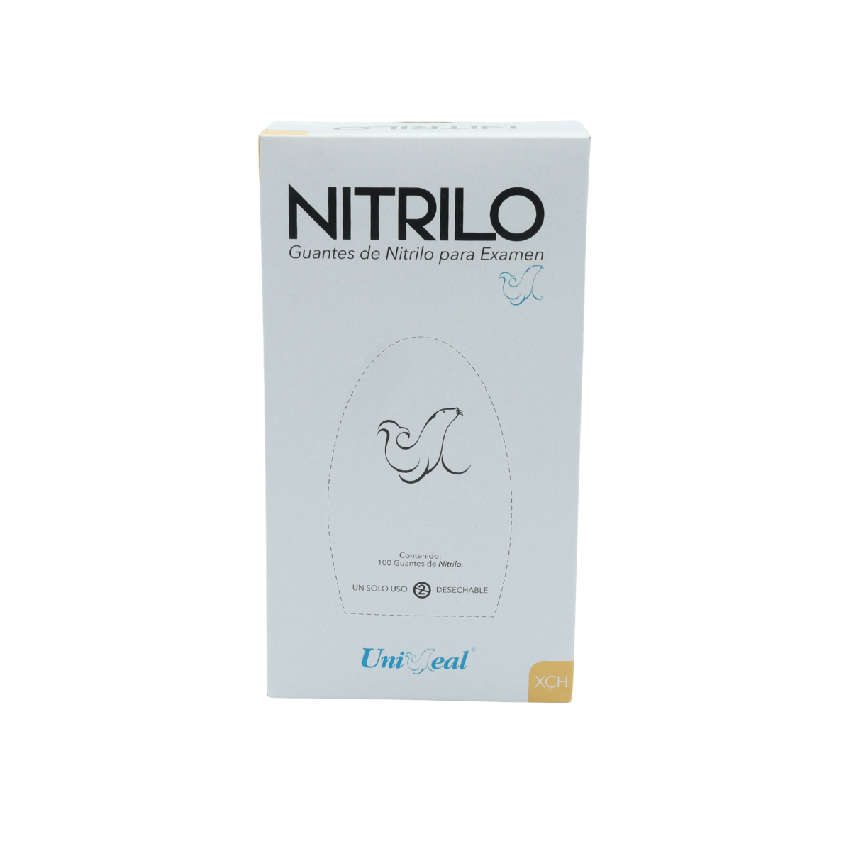 GUANTE NITRILO NEGRO XCH C/100 PZAS UNISEAL