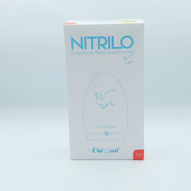 GUANTE NITRILO AZUL CH C/100 PZAS UNISEAL