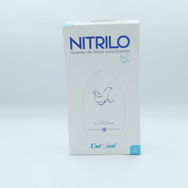 GUANTE NITRILO AZUL COBALTO G C/100 PZAS UNISEAL