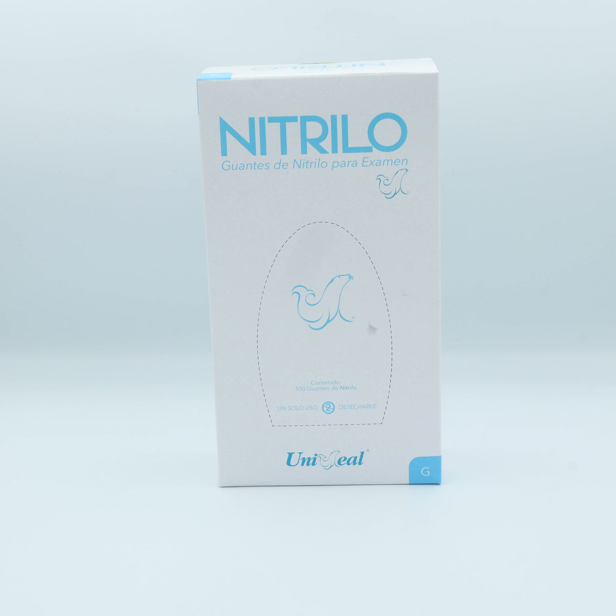 GUANTE NITRILO AZUL G C/100 PZAS UNISEAL