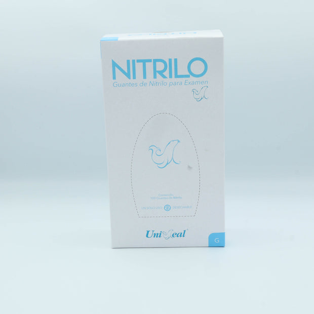 GUANTE NITRILO AZUL G C/100 PZAS UNISEAL