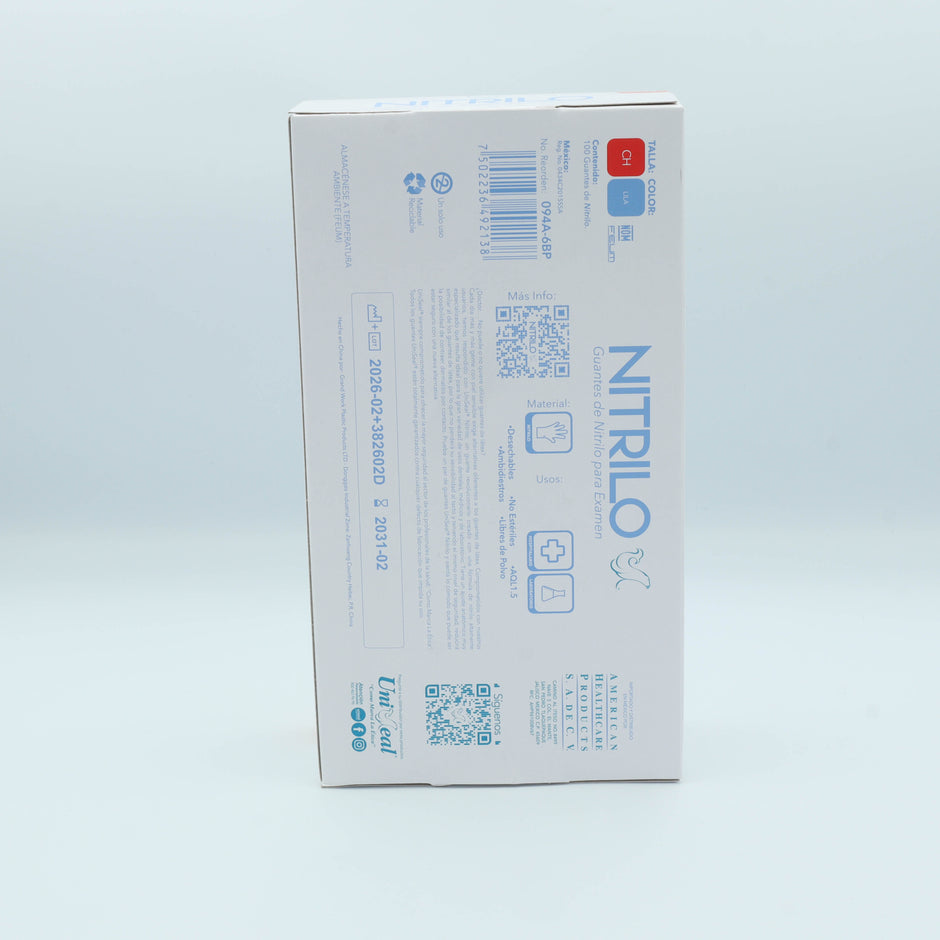 GUANTE NITRILO AZUL PURPURA CH C/100 PZAS UNISEAL