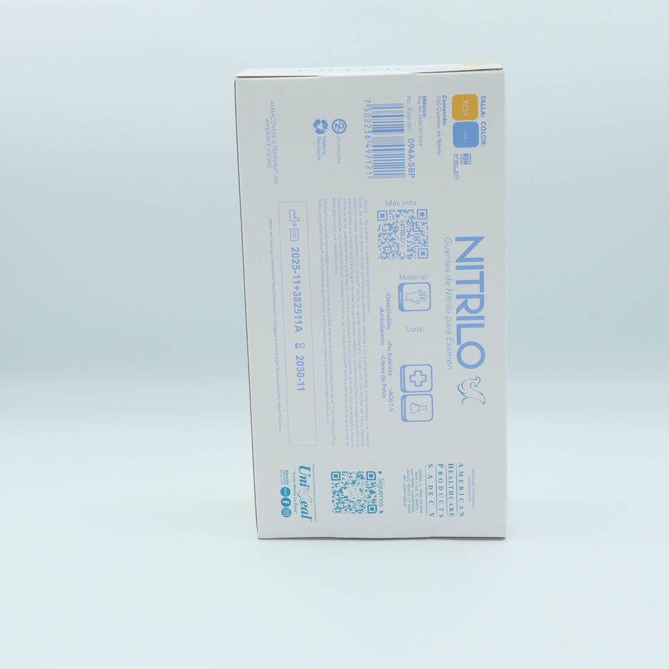 GUANTE NITRILO AZUL PURPURA XCH C/100 PZAS UNISEAL