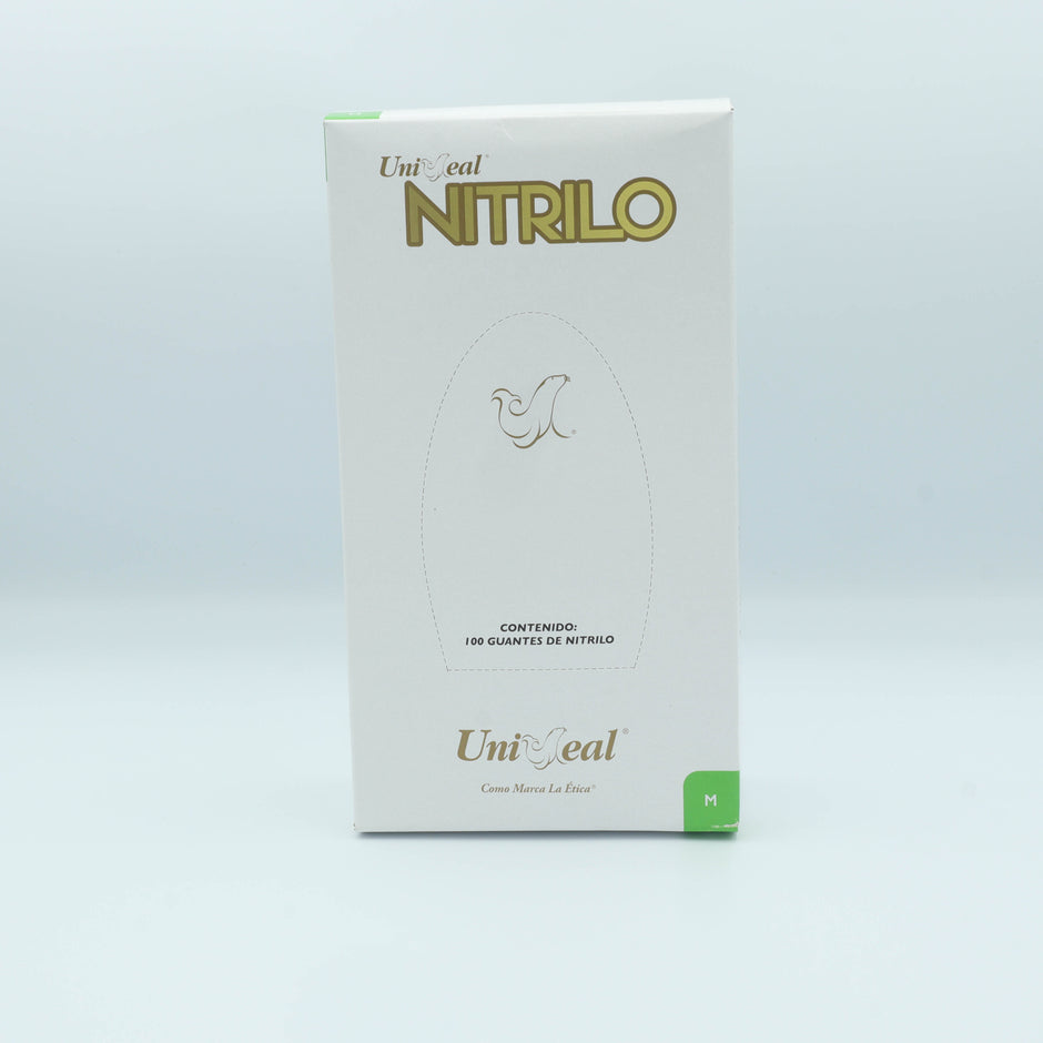 GUANTE NITRILO MULTIUSOS DORADO  METALICO M C/100 PZAS UNISEAL