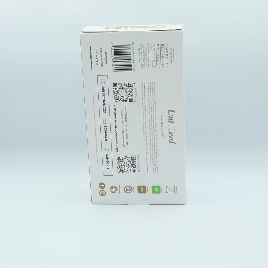 GUANTE NITRILO MULTIUSOS DORADO  METALICO M C/100 PZAS UNISEAL