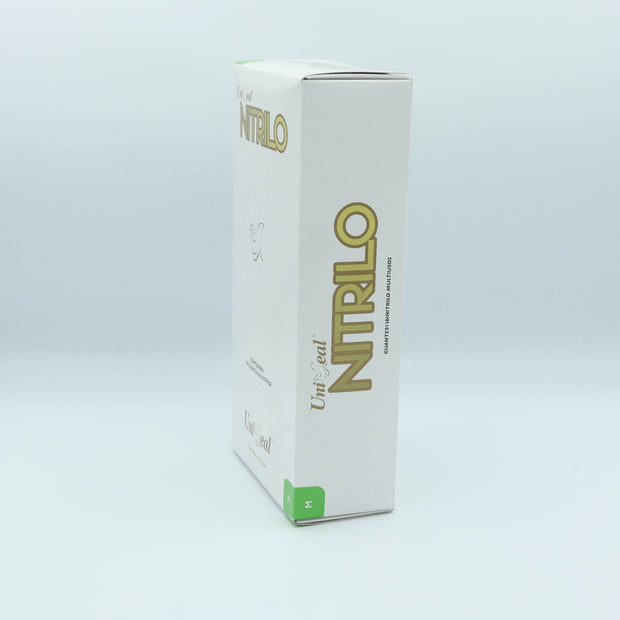 GUANTE NITRILO MULTIUSOS DORADO  METALICO M C/100 PZAS UNISEAL