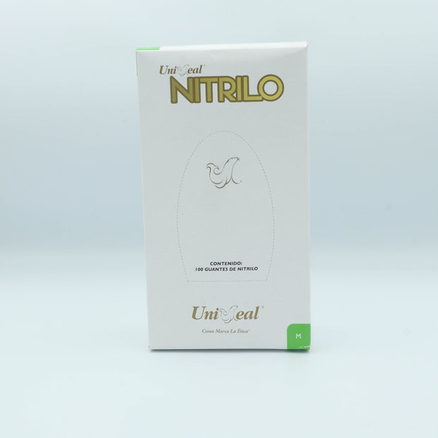 GUANTE NITRILO MULTIUSOS DORADO  METALICO M C/100 PZAS UNISEAL