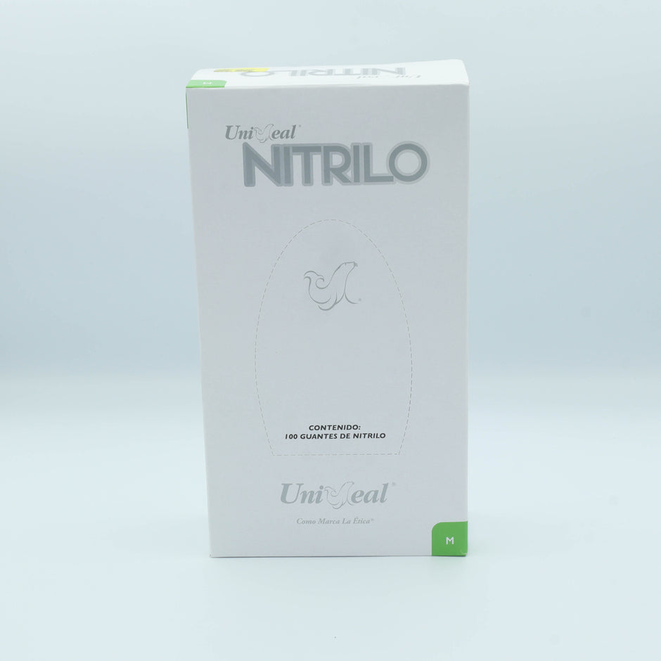 GUANTE NITRILO MULTIUSOS GRIS METALICO M C/100 PZAS UNISEAL