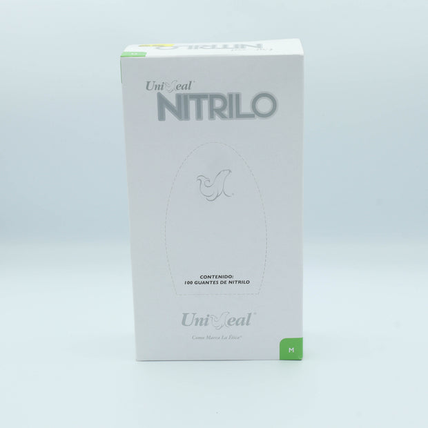 GUANTE NITRILO MULTIUSOS GRIS METALICO M C/100 PZAS UNISEAL