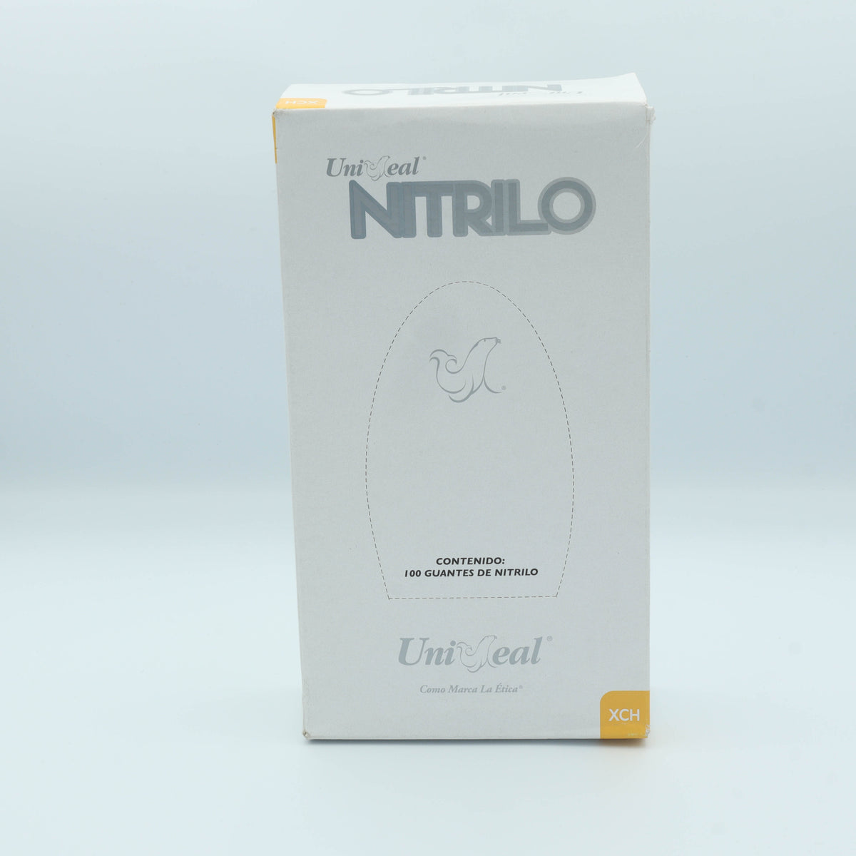 GUANTE NITRILO MULTIUSOS GRIS  METALICO XCH C/100 PZAS UNISEAL