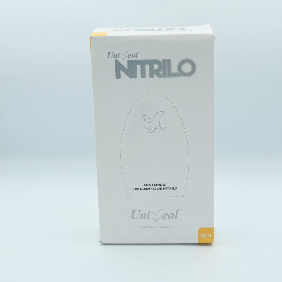 GUANTE NITRILO MULTIUSOS GRIS  METALICO XCH C/100 PZAS UNISEAL
