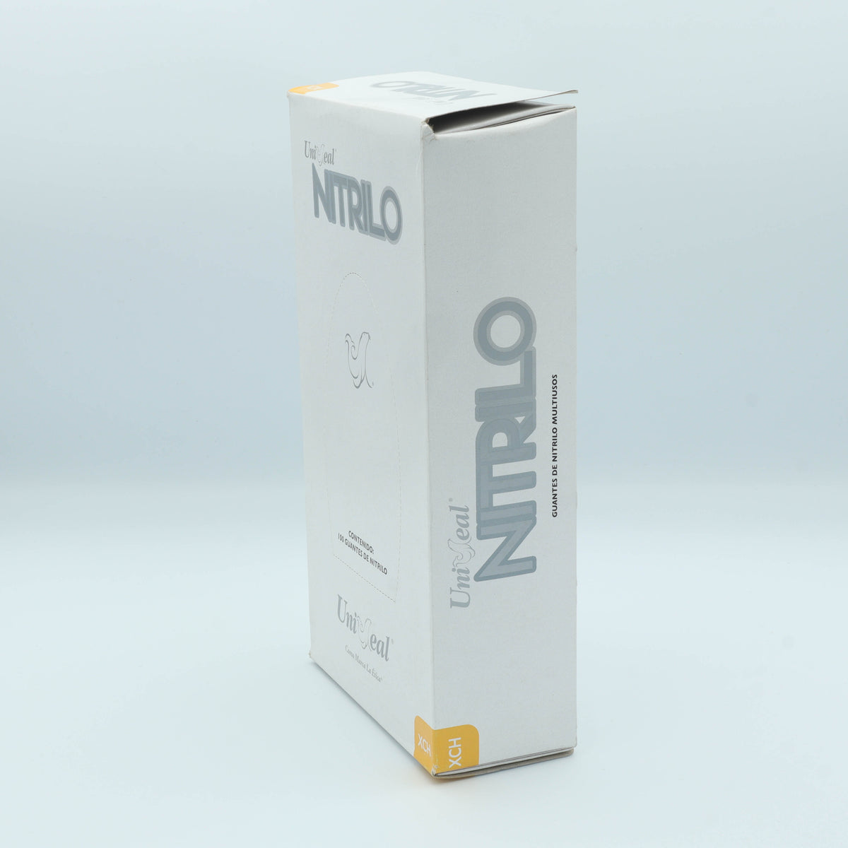 GUANTE NITRILO MULTIUSOS GRIS  METALICO XCH C/100 PZAS UNISEAL