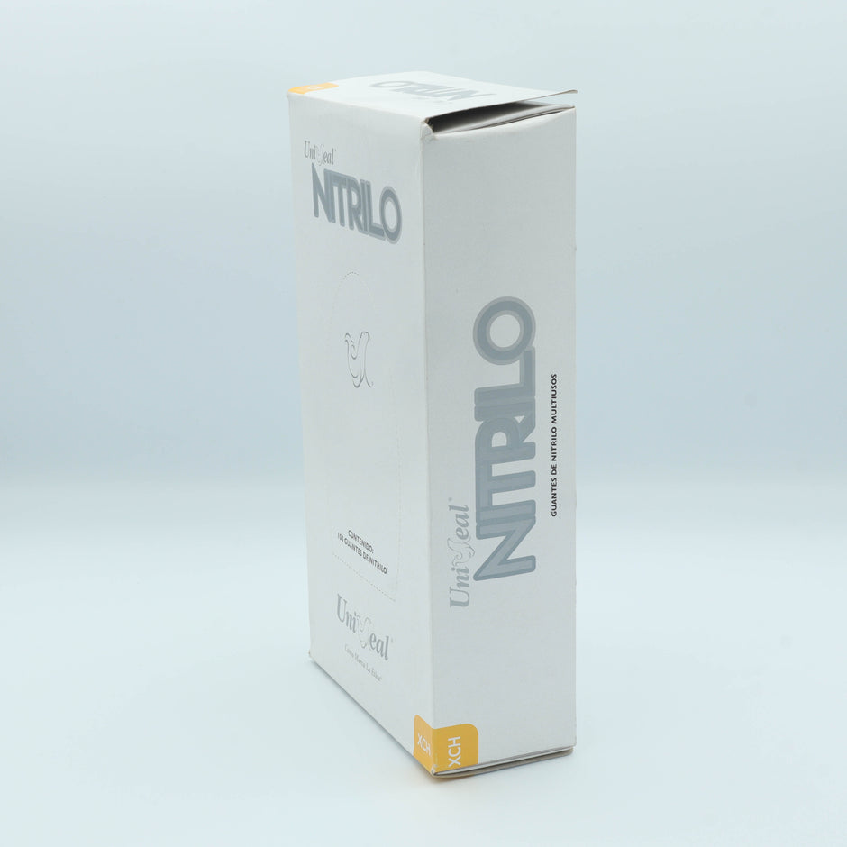 GUANTE NITRILO MULTIUSOS GRIS  METALICO XCH C/100 PZAS UNISEAL