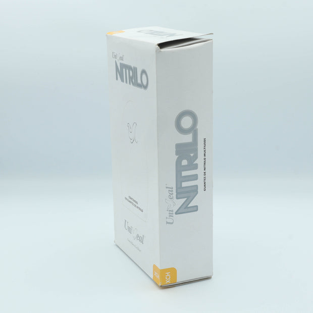 GUANTE NITRILO MULTIUSOS GRIS  METALICO XCH C/100 PZAS UNISEAL