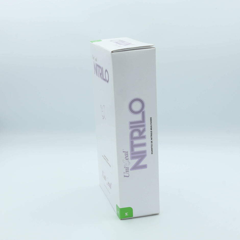 GUANTE NITRILO MULTIUSOS PURPURA METALICO M C/100 PZAS UNISEAL