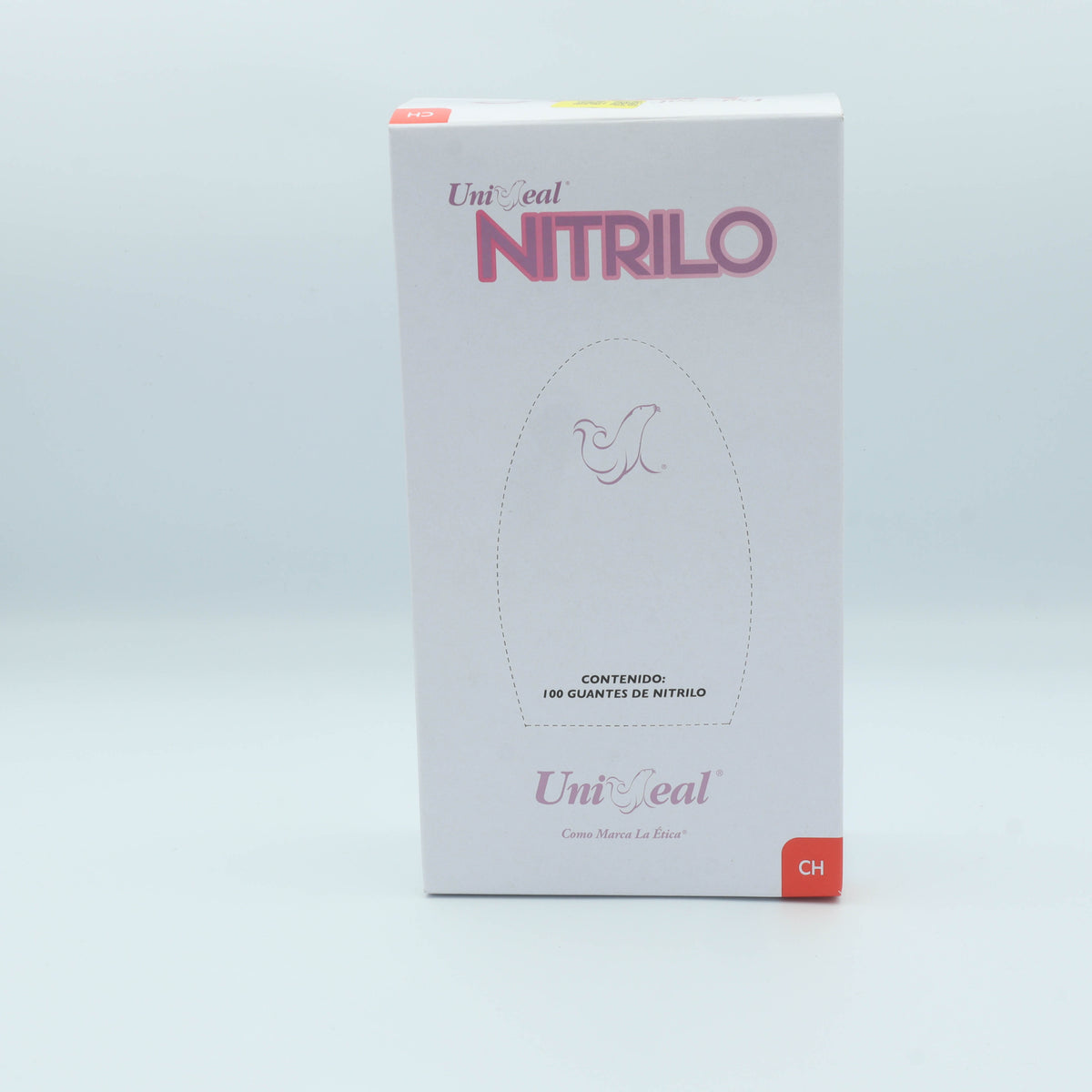 GUANTE NITRILO MULTIUSOS ROSA METALICO CH C/100 PZAS UNISEAL