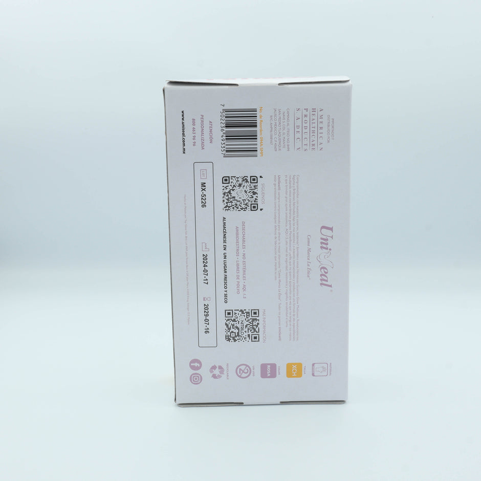 GUANTE NITRILO MULTIUSOS ROSA METALICO XCH  C/100 PZAS UNISEAL