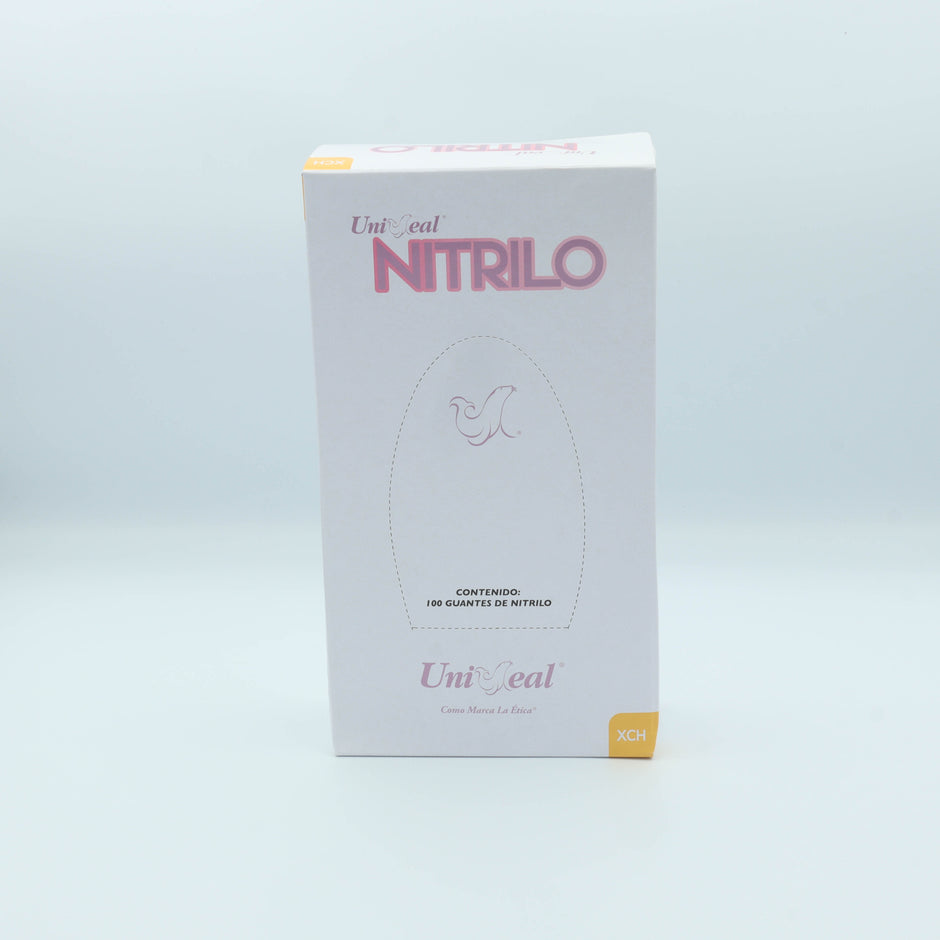 GUANTE NITRILO MULTIUSOS ROSA METALICO XCH  C/100 PZAS UNISEAL