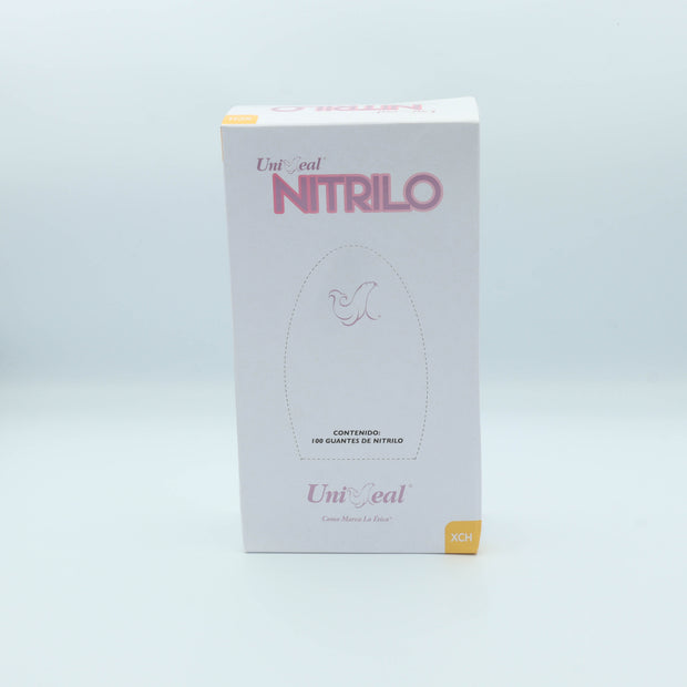 GUANTE NITRILO MULTIUSOS ROSA METALICO XCH  C/100 PZAS UNISEAL
