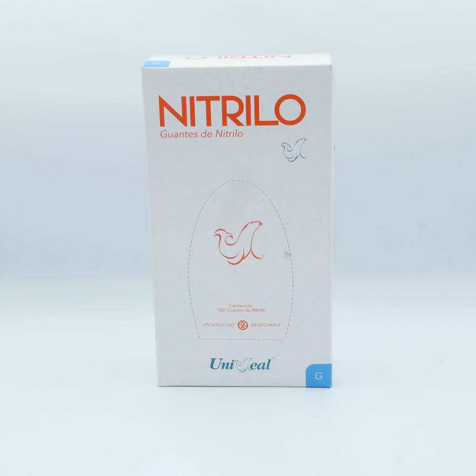 GUANTE NITRILO NARANJA G C/100 PZAS UNISEAL