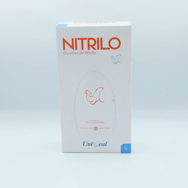 GUANTE NITRILO NARANJA G C/100 PZAS UNISEAL