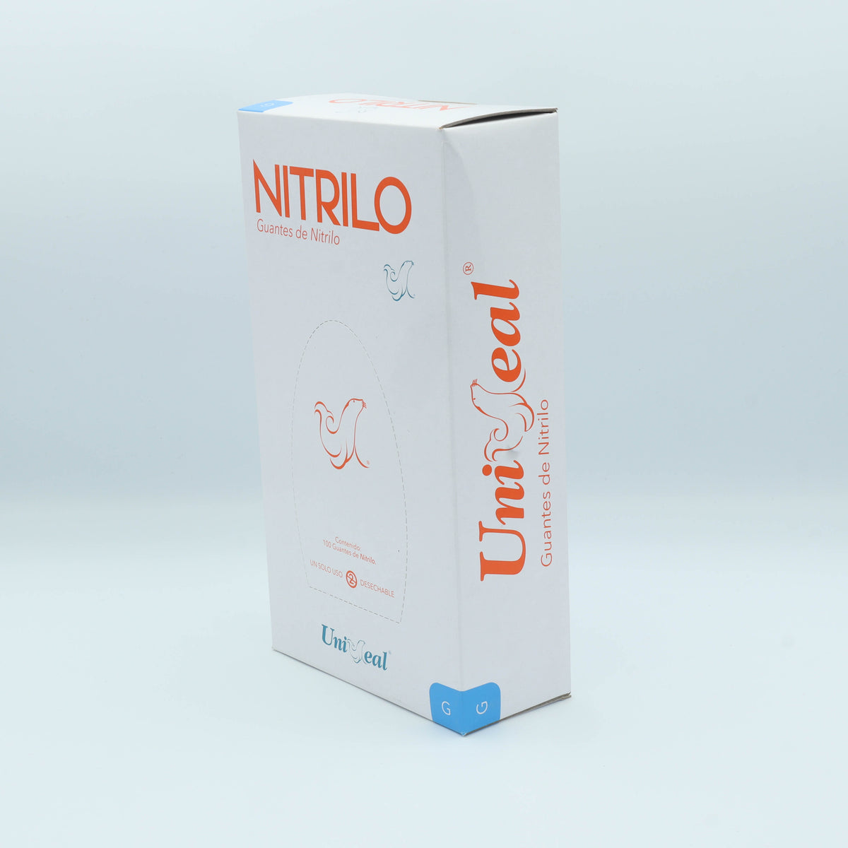 GUANTE NITRILO NARANJA G C/100 PZAS UNISEAL