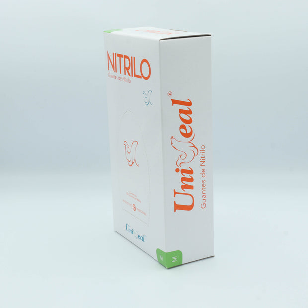 GUANTE NITRILO NARANJA M C/100 PZAS UNISEAL