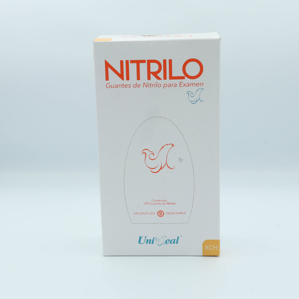 GUANTE NITRILO NARANJA XCH C/100 PZAS UNISEAL