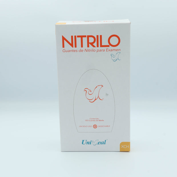 GUANTE NITRILO NARANJA XCH C/100 PZAS UNISEAL