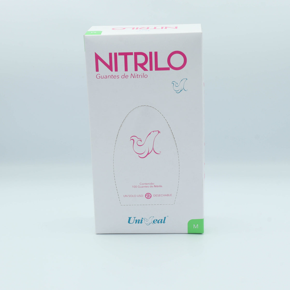 GUANTE NITRILO ROSA M C/100 PZAS UNISEAL