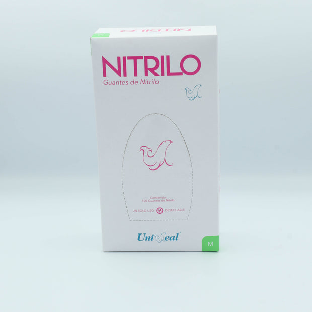 GUANTE NITRILO ROSA M C/100 PZAS UNISEAL