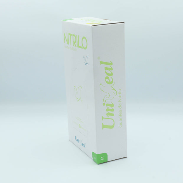 GUANTE NITRILO VERDE M C/100 PZAS UNISEAL