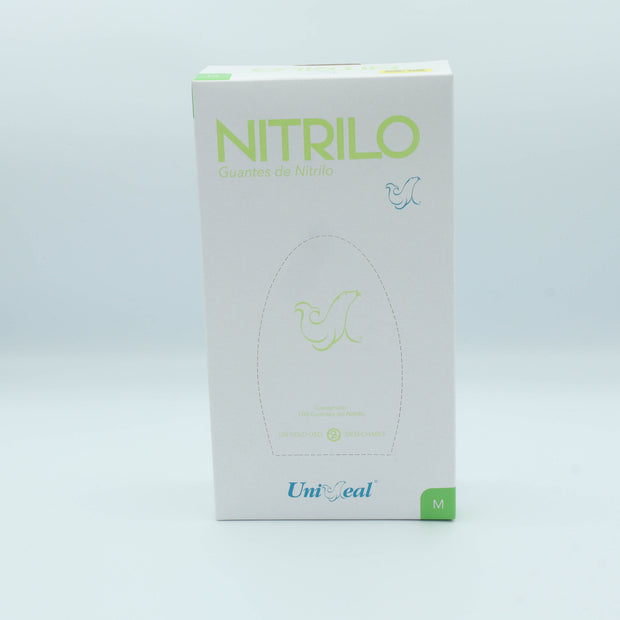 GUANTE NITRILO VERDE M C/100 PZAS UNISEAL