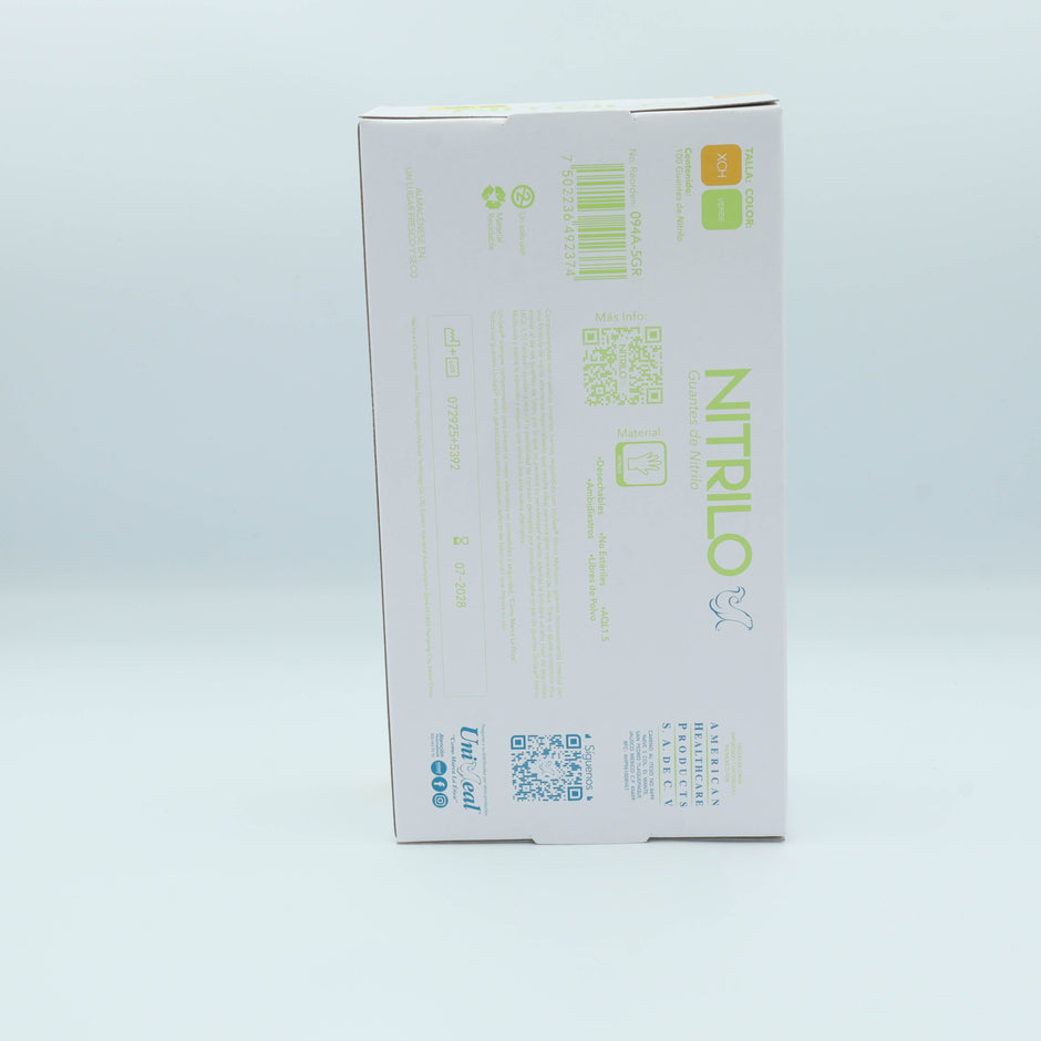 GUANTE NITRILO VERDE XCH C/100 PZAS UNISEAL