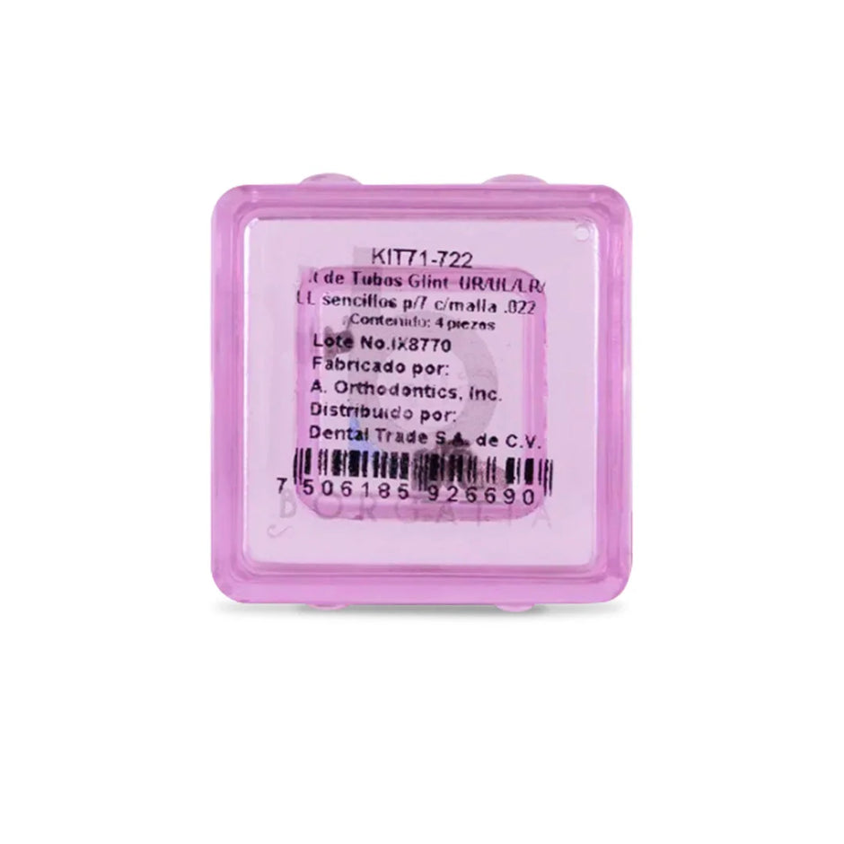 Kit de 4 tubos Glint roth sencillos con malla .022 UR/UL/LR/LR para 7' segundos molares