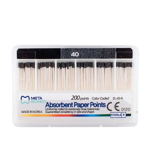 Puntas de Papel Accesorias #40 Meta Biomed para Endodoncia