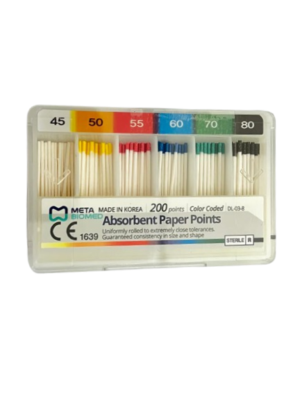Puntas de Papel Meta Biomed 2ª Serie para Endodoncia Profesional